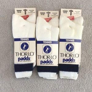 3 pair vintage Thor-Lo tennis socks. Pads size 10-13